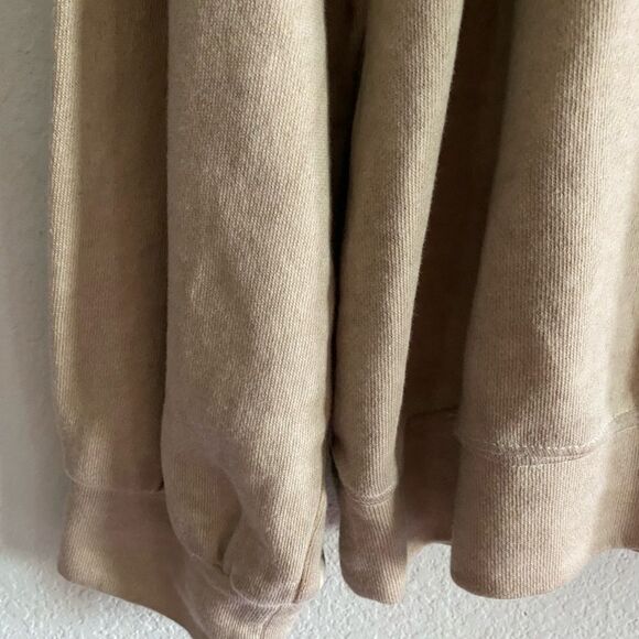 Democracy Long Blouson Puff Shoulder Crew Neck Lace Applique Sweatshirt Beige XL - Picture 6 of 7